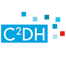 a blue rectangle with the letters c-squared dh and some colorful smaller squares around it