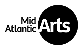 the organization's name with a black circle around arts