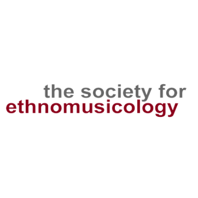 the words, mostly in gray, "the Society for Ethnomusicology" in lowercase, with ethnomusicology in a dark red