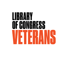 Library of Congress logo, which is a white background with the organization's name in black, and the word "veterans" in orange