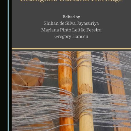 front cover of the book, which shows a close-up of a weaving device with grey thread wrapped around it